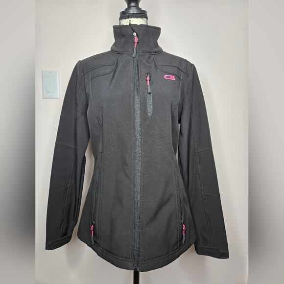 CB Black Long Sleeve Zip Up Jacket Breast Pocket Size M - Picture 1 of 7